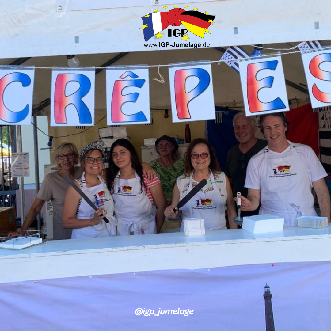 Viele Kontakte mit Mitgliedern und Unterstützern der Partnerschaft an unserer Crêperie