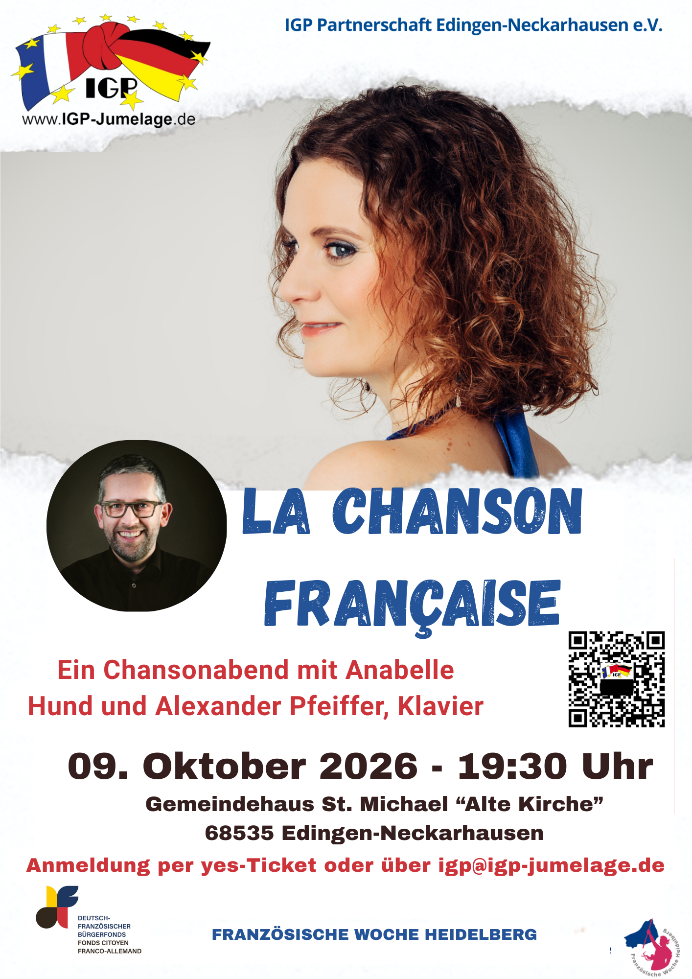 Chanson Abend“La chanson francaise“ – Chanson-Abend am 9. Oktober zum IGP-Jubiläum