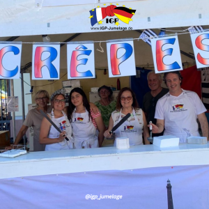 Viele Kontakte mit Mitgliedern und Unterstützern der Partnerschaft an unserer Crêperie